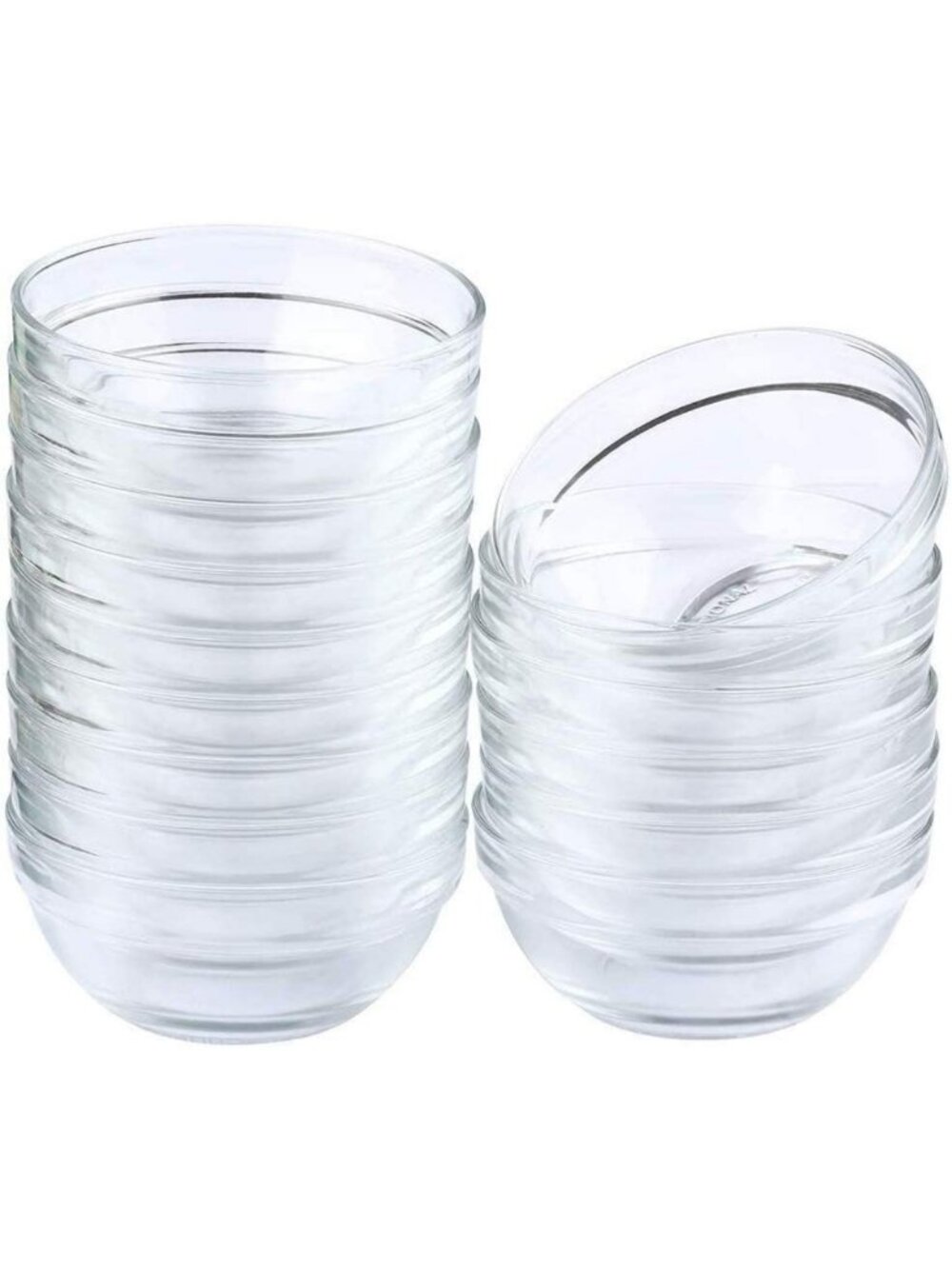 Set of 16 Mini Glass Bowls - 4 Inch Decorative Serving Bowls for Snacks & Dips